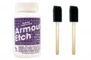 etching cream and brushes