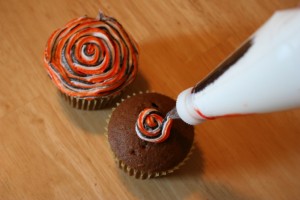 colorful swirled cupcakes