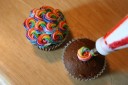 colorful swirled cupcakes