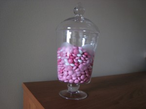 etiched valentine apothecary jar