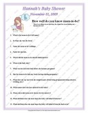 baby shower game