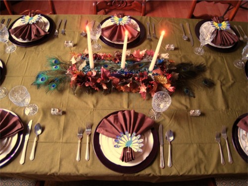 peacock napkin rings