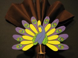 peacock napkin rings
