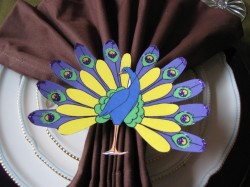 peacock napkin rings