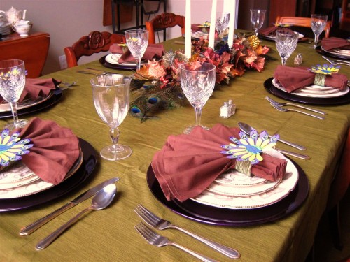 peacock napkin rings