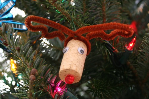 reindeer cork ornament