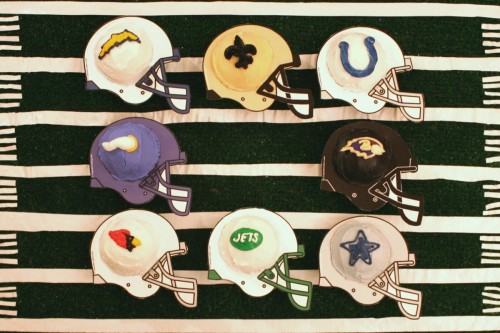 football helmet Cupcake Collars for Super Bowl