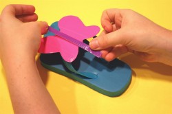 duct tape decorated flip flops