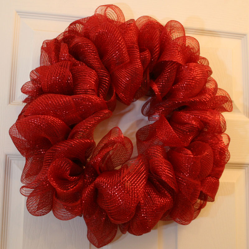 Wide Mesh Ribbon Wreath - Trees n Trends.