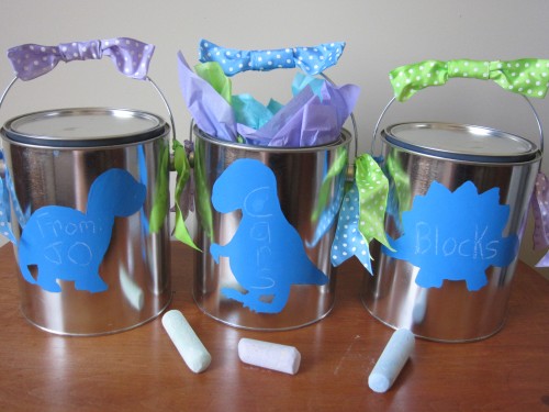 dinosaur paint bucket