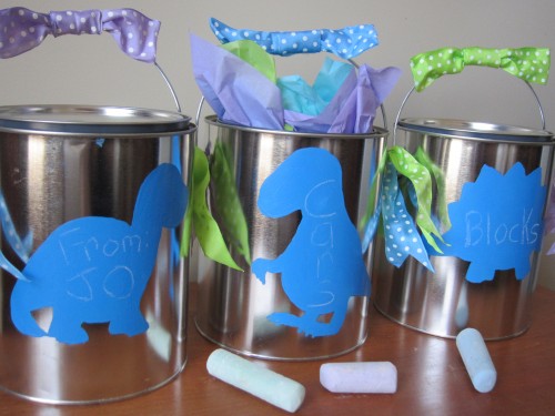dinosaur paint bucket