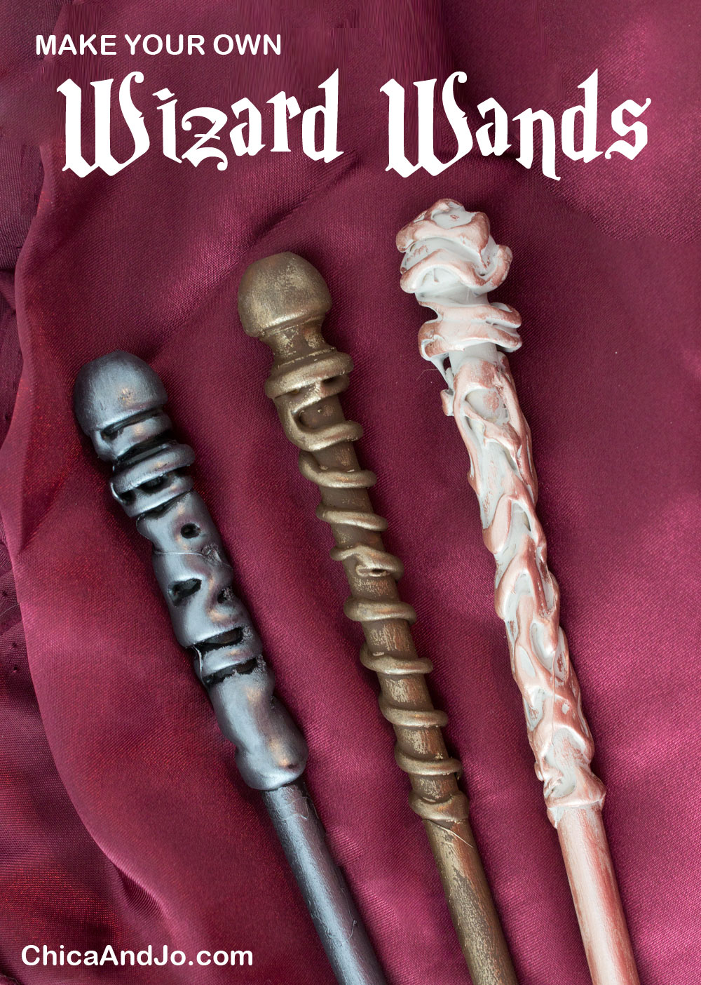 DIY magic wizard wands Chica and Jo