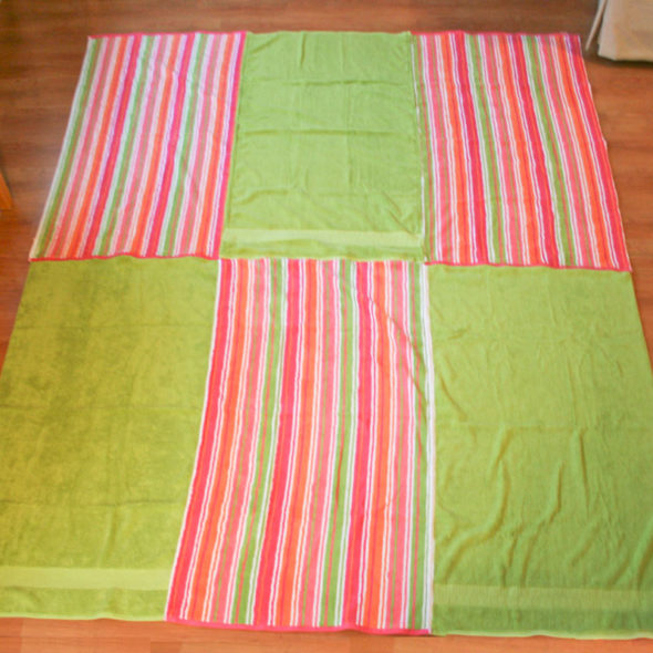 Make an extra large beach blanket from towels