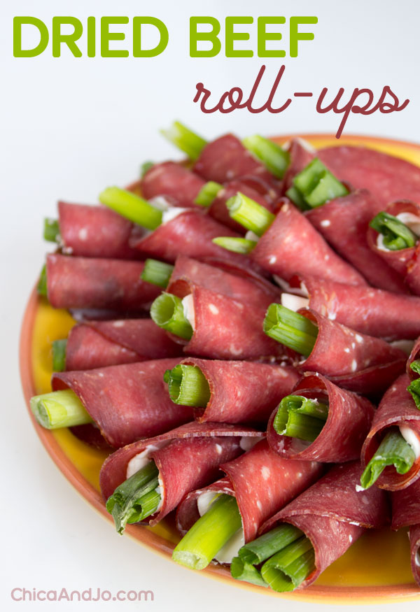 Dried Beef Roll-ups appetizers recipe | Chica and Jo