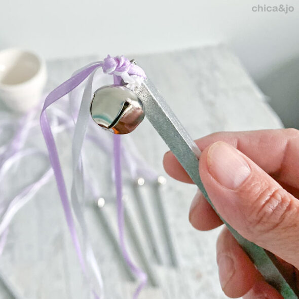 Ribbon wands with bells for a wedding send-off