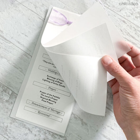 DIY wedding program booklet template