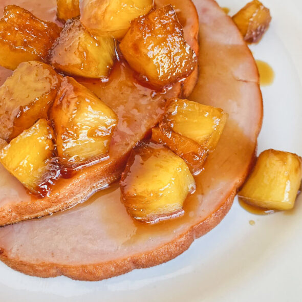 caramelized pineapple recipe served over ham