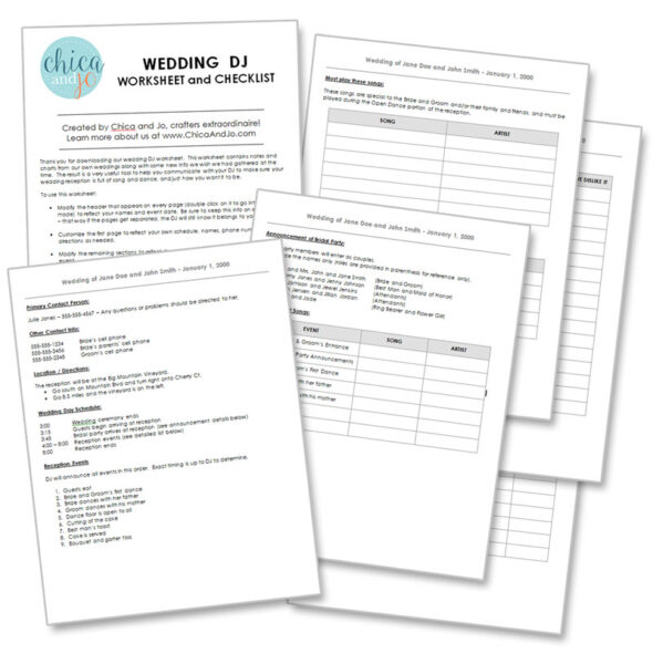 wedding dj printable checklist