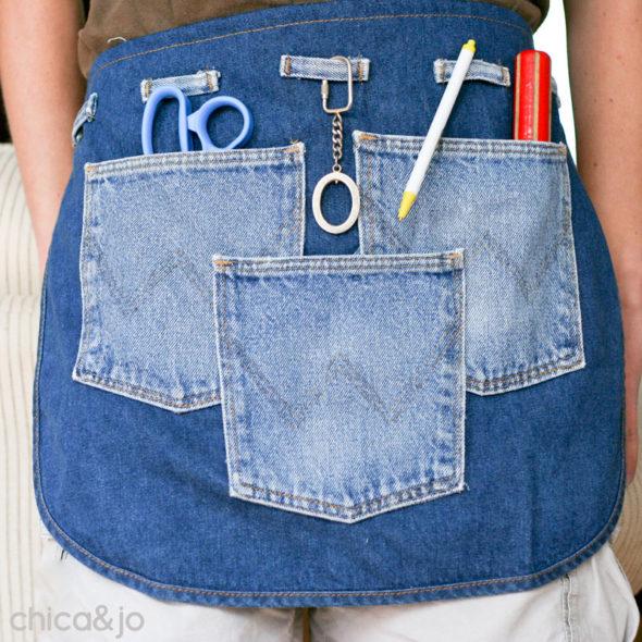 Apron Pockets Made from Old Jeans