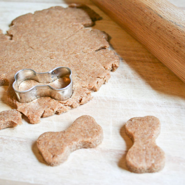 Homemade peanut butter dog biscuits