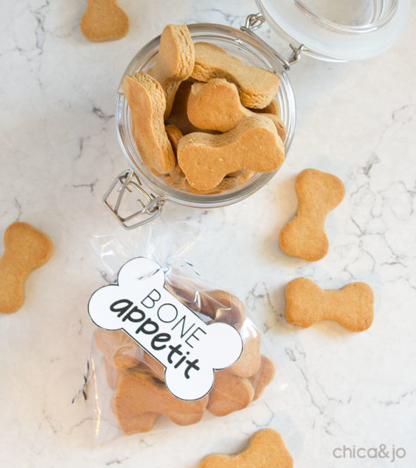 Homemade peanut butter dog biscuits