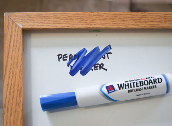 How to remove permanent marker from a dry erase board