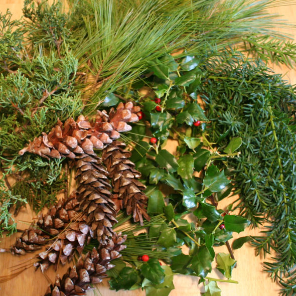 Create a natural centerpiece for fall or winter