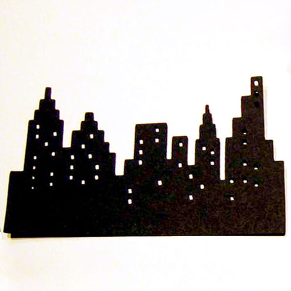 DIY cityscape silhouette lamp shade