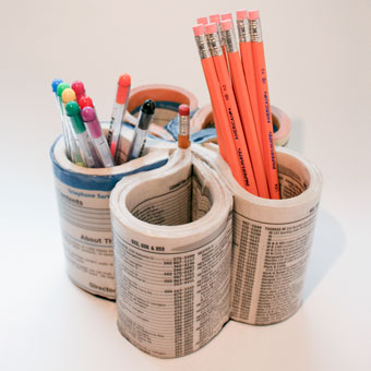 Recycle a Phone Book into a Pen Organizer