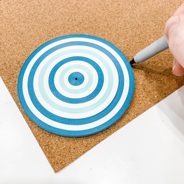 Make coasters from curling ribbon