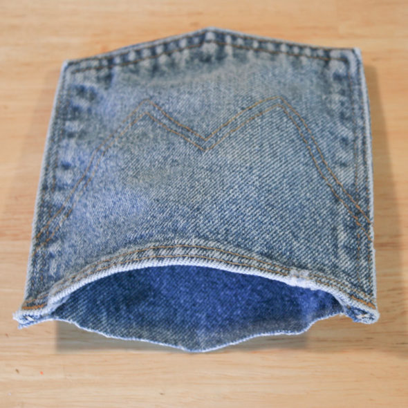 DIY bean bag toss game with denim pockets