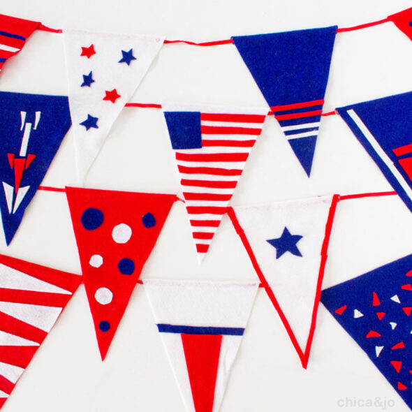 Easy Fourth of July Felt Pennants