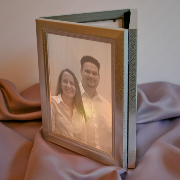 DIY wedding luminaria centerpieces from dollar store frames and printed vellum