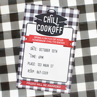 Chili Cook-off Party Invitations