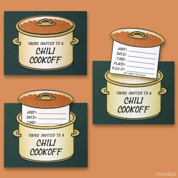 Chili cook-off party invitations