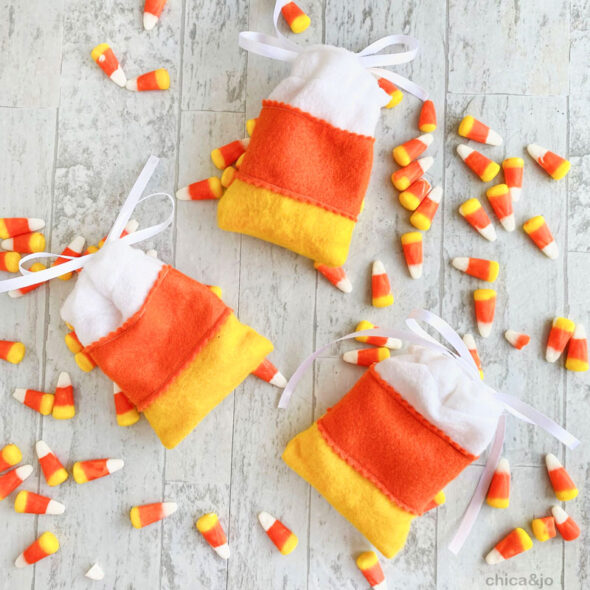 Easy-Sew Candy Corn Halloween Treat Bags