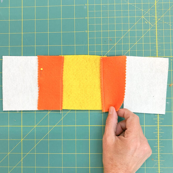 Easy-sew candy corn Halloween treat bags