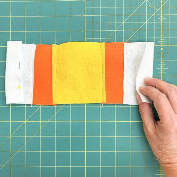 Easy-sew candy corn Halloween treat bags