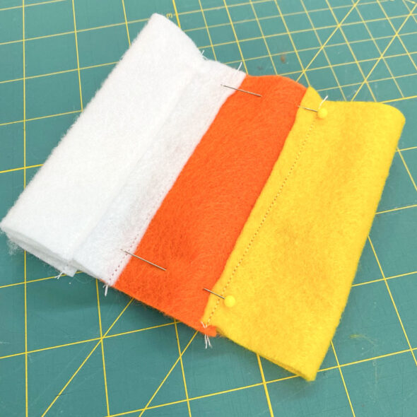 Easy-sew candy corn Halloween treat bags