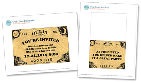 free printable editable Ouija board party invitation