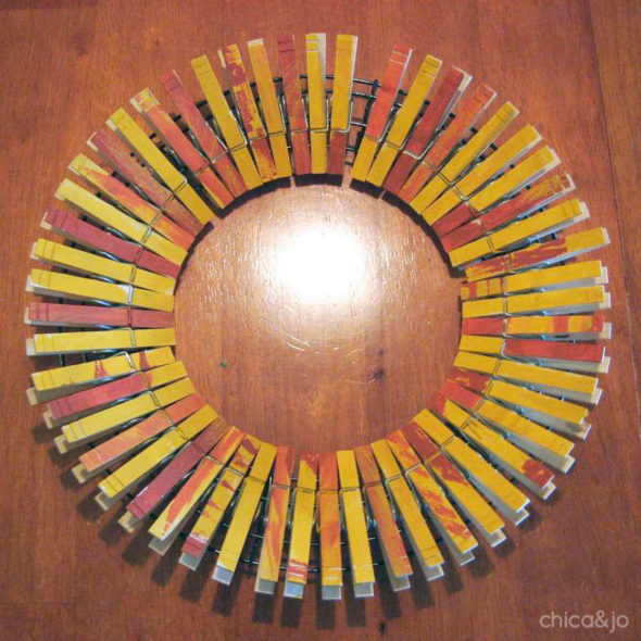 Thanksgiving clothespin wreath