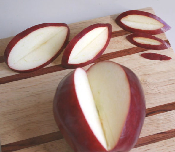 Make a carved apple turkey for Thanksgiving