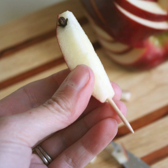 Make a carved apple turkey for Thanksgiving