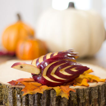 Make a Carved Apple Turkey for Thanksgiving