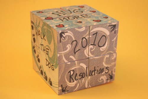 New Year's resolution cube