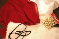 Santa's velvet drawstring pouch