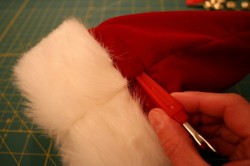 Santa's velvet drawstring pouch