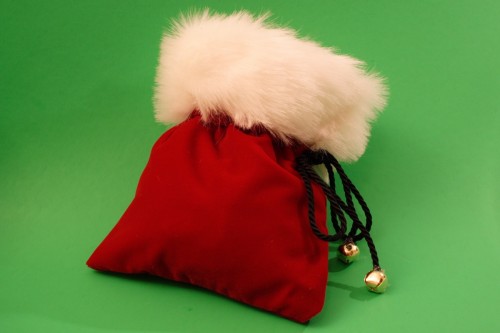 Santa's velvet drawstring pouch