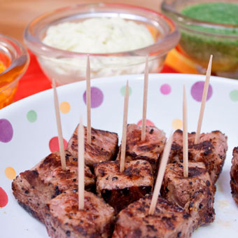 Beef Bites with Three Dipping Sauces