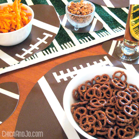 Football-shaped Place Mats for Your Super Bowl Party